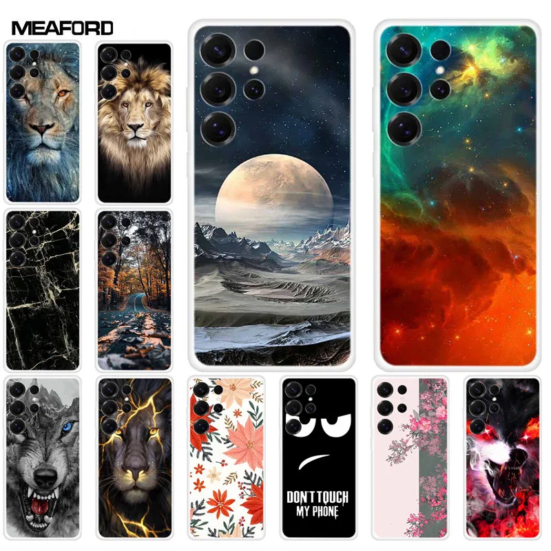 TPU Case for Samsung Galaxy S26 Ultra S25 Plus S24 FE Protective Cover Fundas Coque S 25 26 24 Animals Cartoon Shockproof Shell