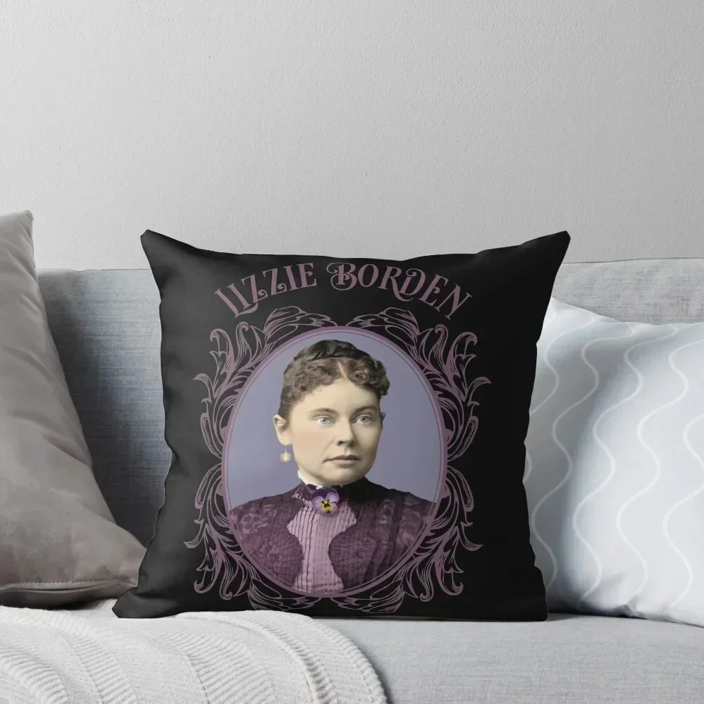 Lizzie Borden Purple Dress & Pansy Brooch Throw Pillow Christmas Pillow Elastic Cover For Sofa Christmas Pillows pillow