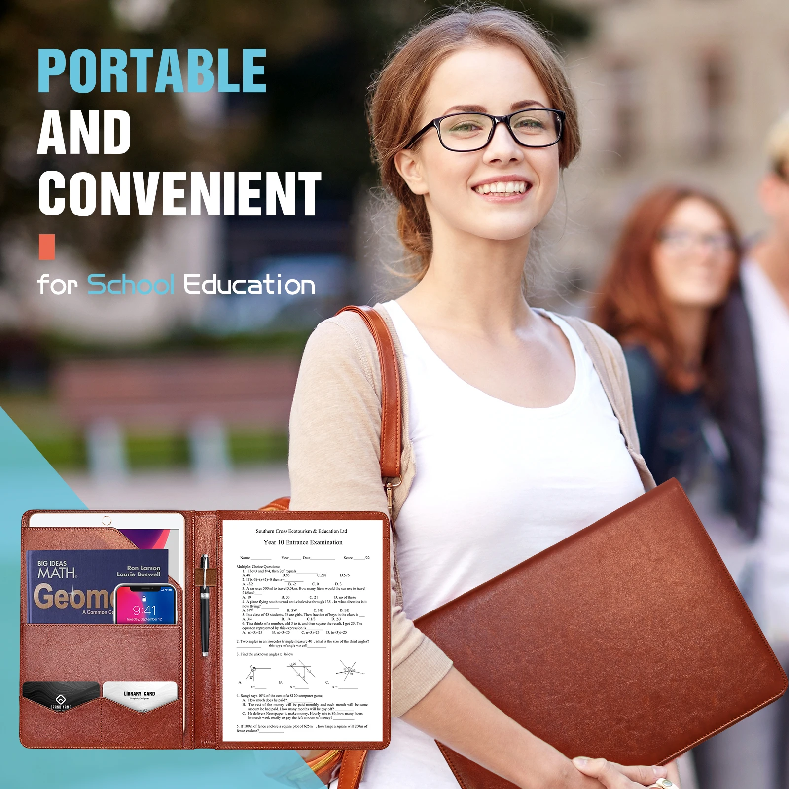 A4 Multifunctional Conference Folder Business Stationery Folder PU Leather Contract File Folders Filing Office 2023