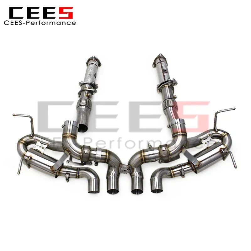 cees Valve Exhaust Pipes for Chevrolet CORVETTE C8 Z06 2019-2024 Stainless Steel 3 Inch Pipe Catback Exhaust System Assembly