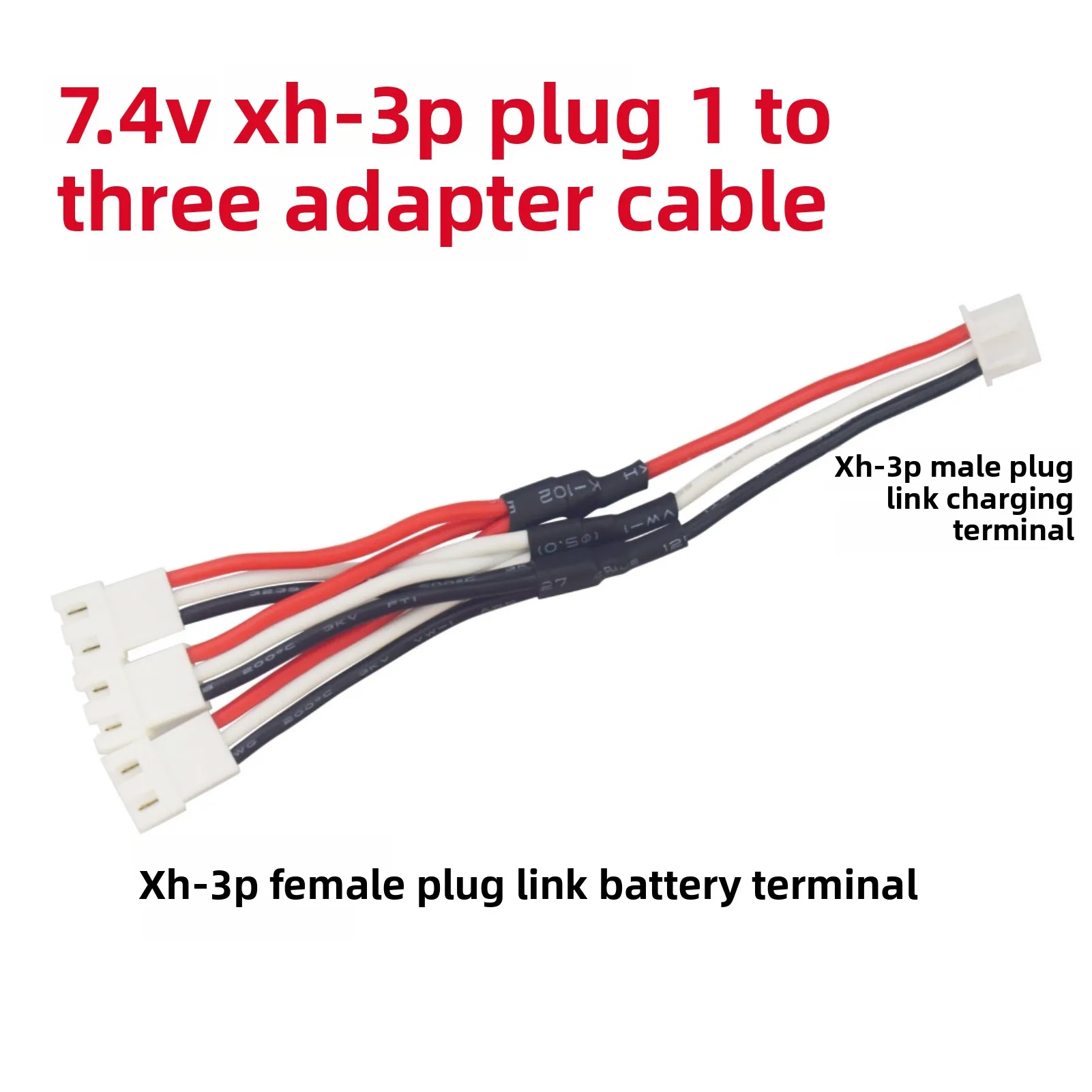 11.1V 3S Or 7.4V 2s Plug 1 To 3 Battery Charger  Adapter Cable RC Remote Control Drone Helicopter Car  Battery  3iin1 Cable