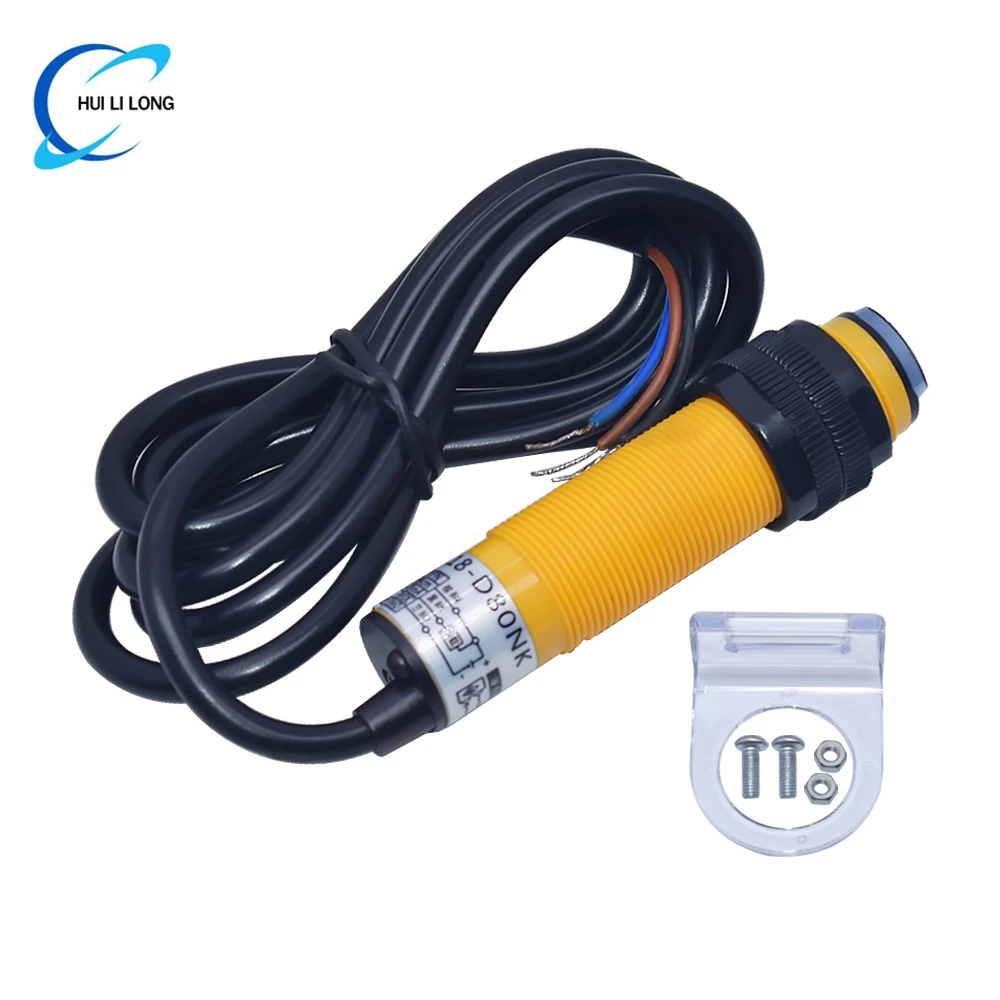 Smart Car Robot E18-D80NK Infrared Obstacle Avoidance Photoelectric Sensor Proximity Switch 3-80cm Detection Range Adjust