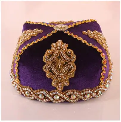 Chinese Xinjiang Hat Ethnic Uyghur Cap Stage Dance Sequin