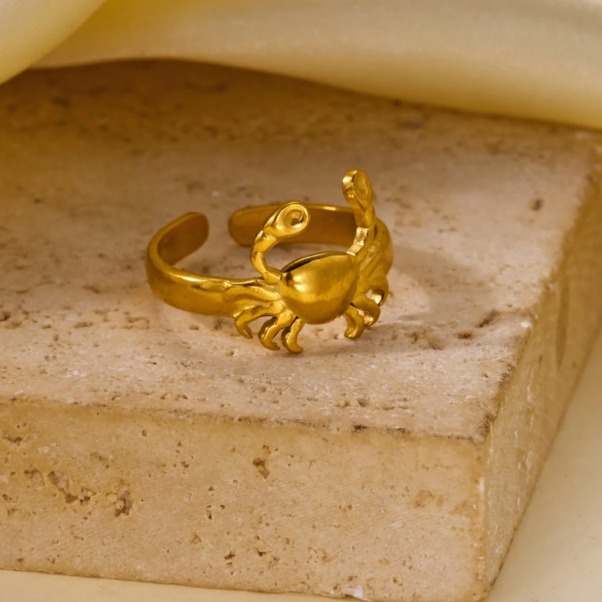 Edelstahlringe mit Muschel-, Krabben- und Blumenmotiven für Damen und Herren, Strand, Schmetterling, geometrischer Ring, Schmuck – Detail 27