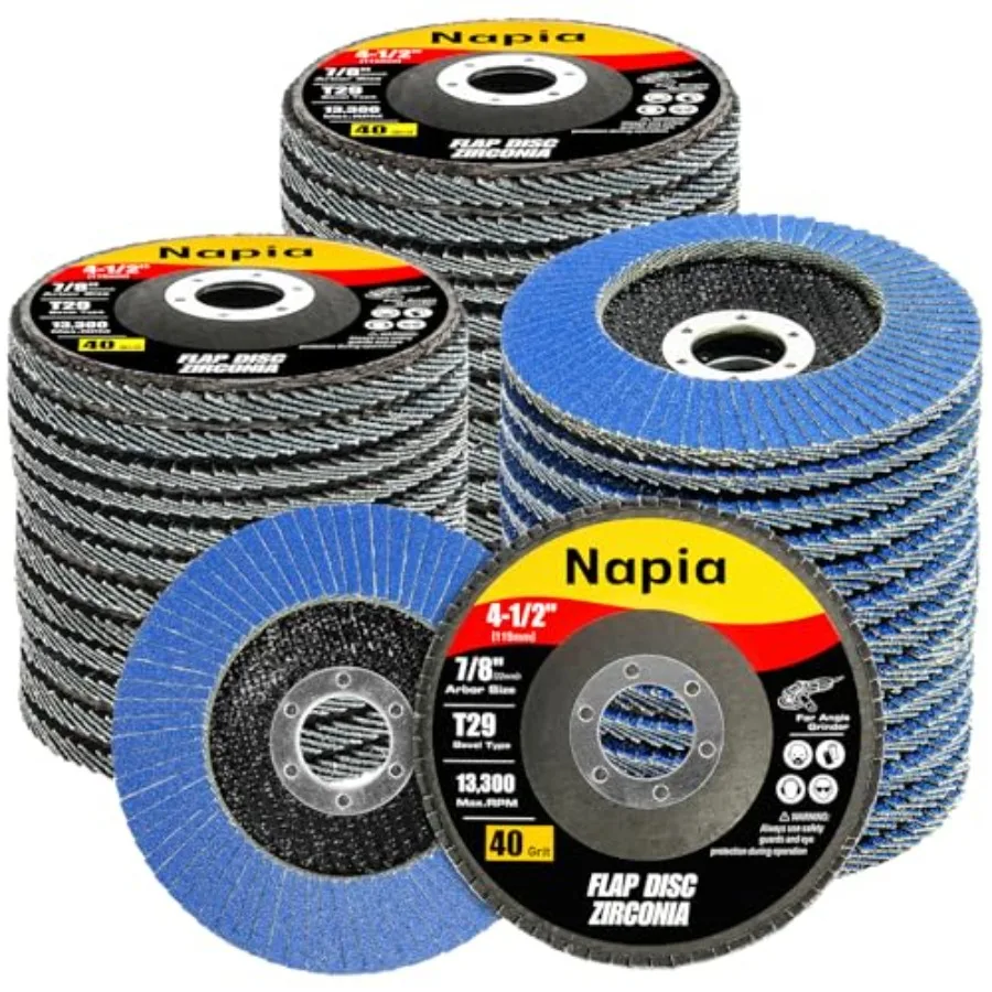 

Flap Discs 4 1/2" for Angle Grinder Sanding-Disc - 4 1/2 Flap Disc 40 Grit T29 Zirconia Grinding Wheel 7/8 Inch Grinding Wheels