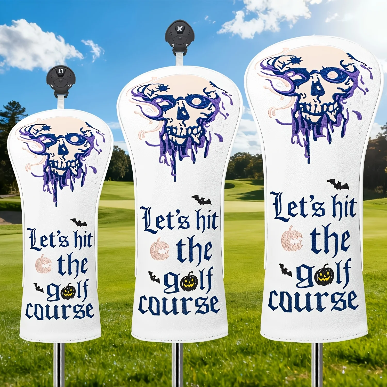

Чехлы для клюшек для гольфа в стиле Devil Skull Design, 1 шт./3 шт. для драйвера, забавный дизайн - подходят для мужчин и женщин, любящих активный отдых на природе.