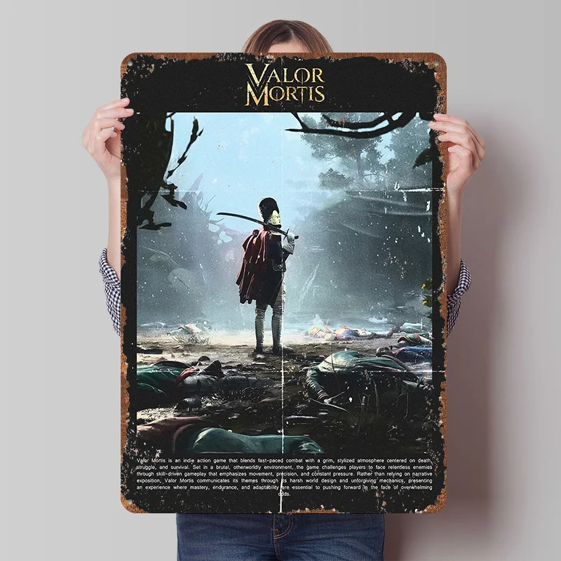 Valor Mortis Game Tinplate Poster Custom Wall Art Vintage Metal Signs Retro Tin Plaque for Room Decoration Home Decorations Cozy