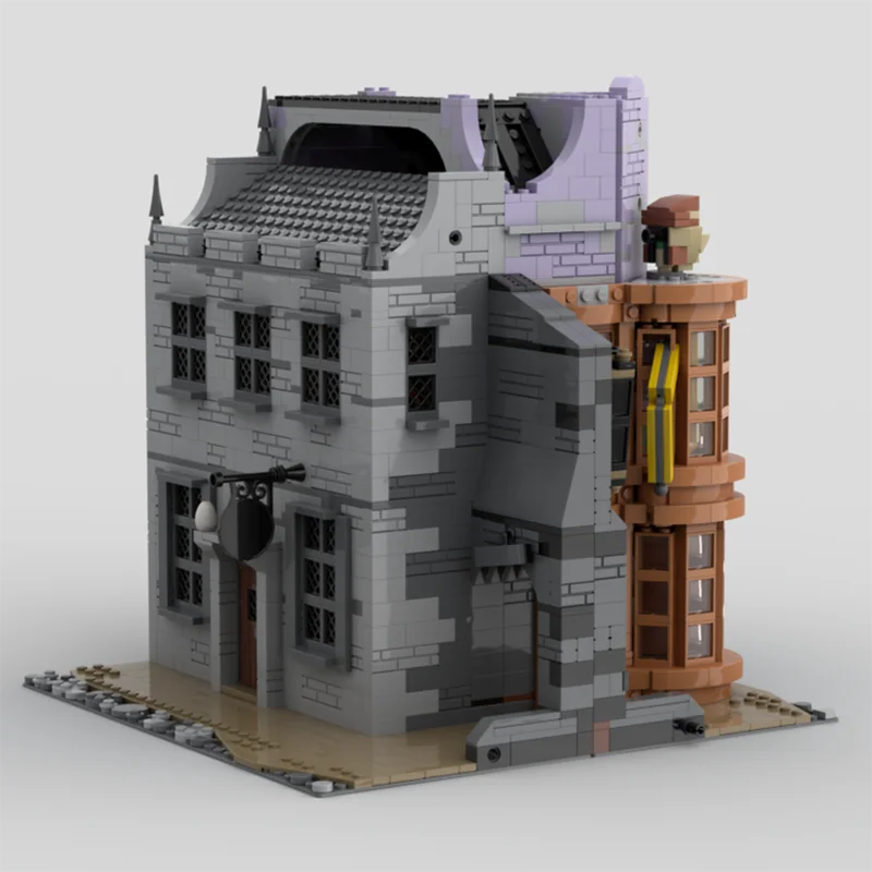 Filmmodell Moc Bausteine Straße – The White Wyvern Pub Modell Technologie Modulare Blöcke Geschenk Weihnachtsspielzeug DIY Set Montage