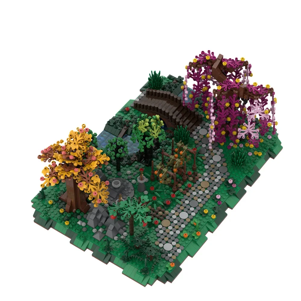 Gobricks MOC Druid Grove Bricks Model Druid House Grove Building Blocks Garden Grassland Flowers Plants Trees Zabawki dla dzieci Prezent