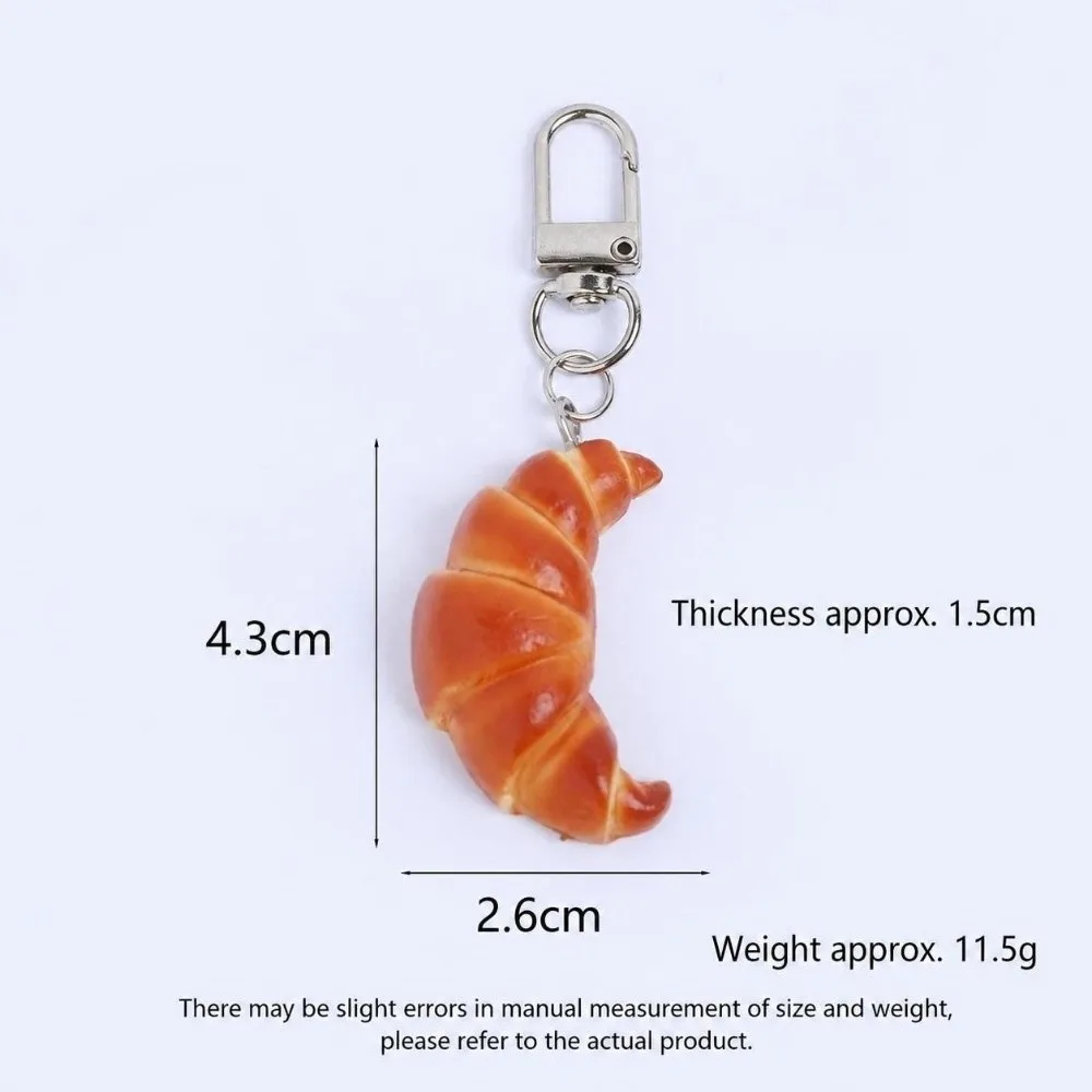 Creative 4.3cm Simulation Food PVC Keychain Ring Pretzel Pendant Simulation Craft Miniature Bread Model Gifts