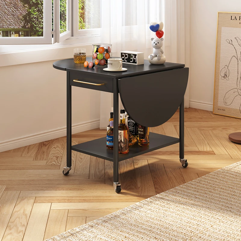 Coffee Table Small Apartment Living Room Simple Foldable Tea Table Sofa Side Table Trolley Side Cabinet Mobile