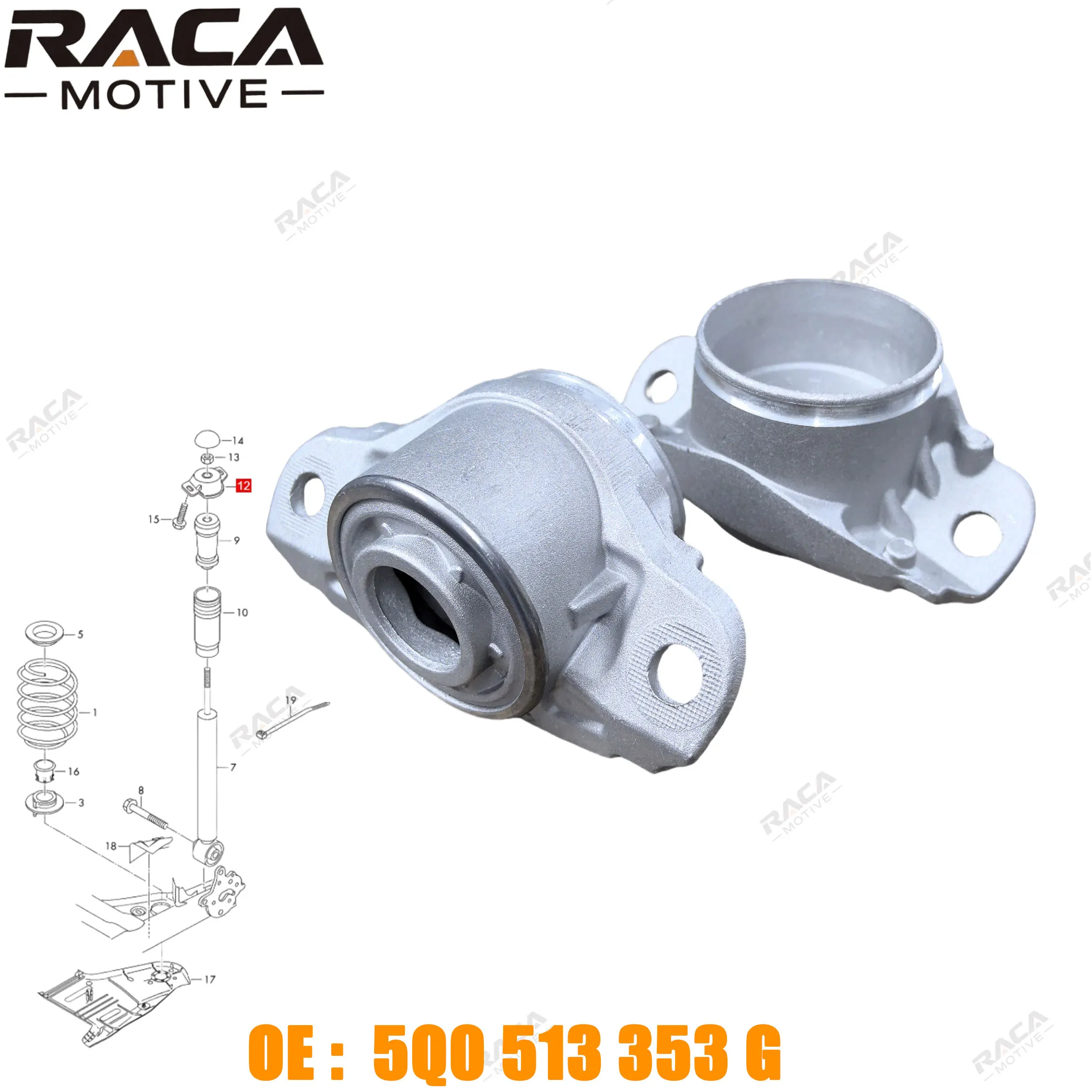 

Кронштейн амортизатора заднего моста для Vw Arteon Golf Polo Passat B8 Audi A3 Q2 Q3 S3 Tt Cupra Skoda Seat Ateca Leon 5Qd513353D