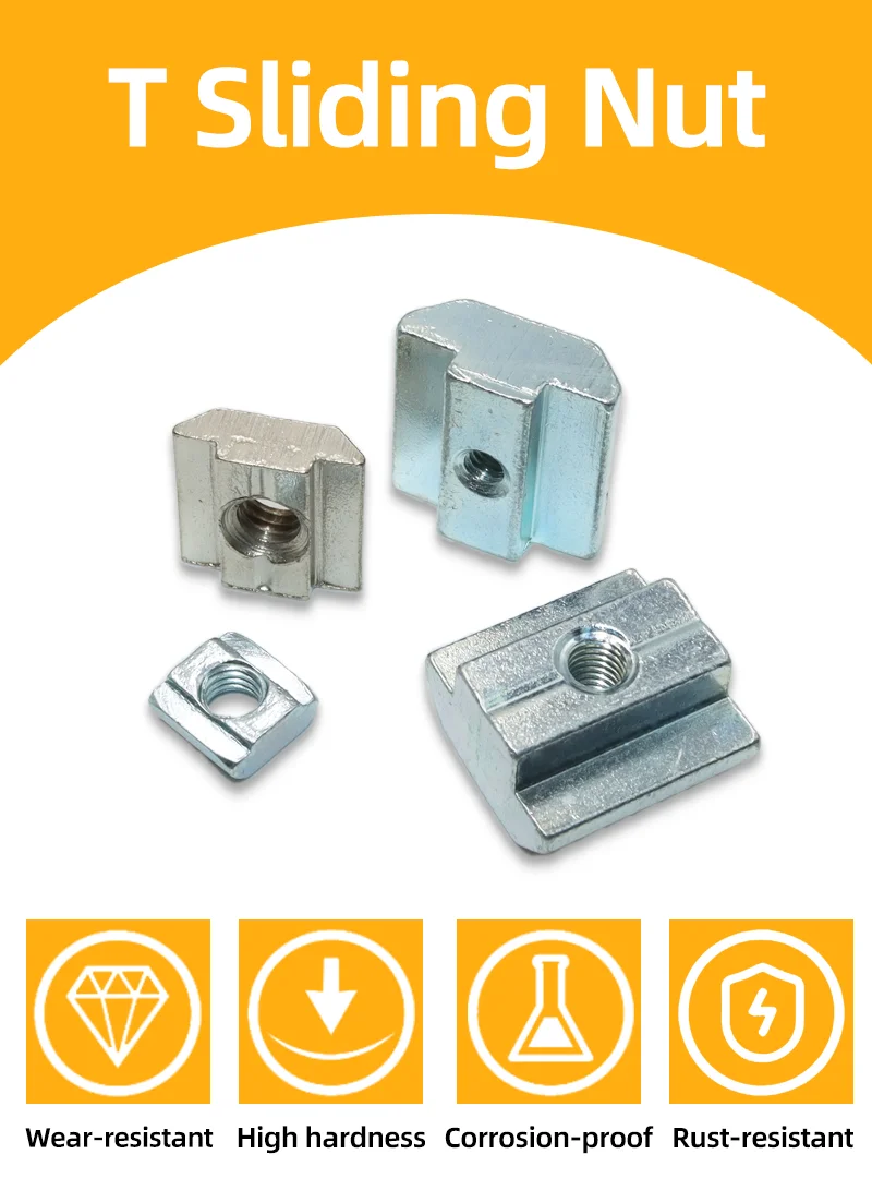100/lot Slot T Block Vierkantmutter für 3D Drucker Schiebe T Muttern Hammer Drop In Mutter Stecker 2020 3030 Aluminium extrusion Profil – Detail 1
