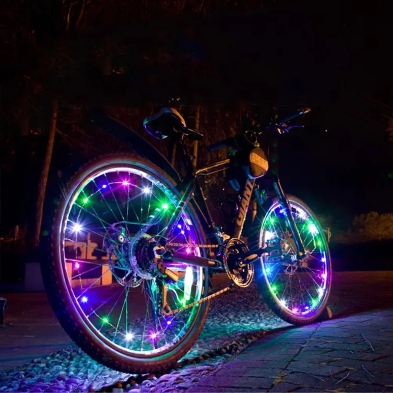 Colorful LED Bicycle Wheel Spoke Lights Safety Warning Hub Light For Mountain Road Bike Night Riding Decor Cycling Accessories
