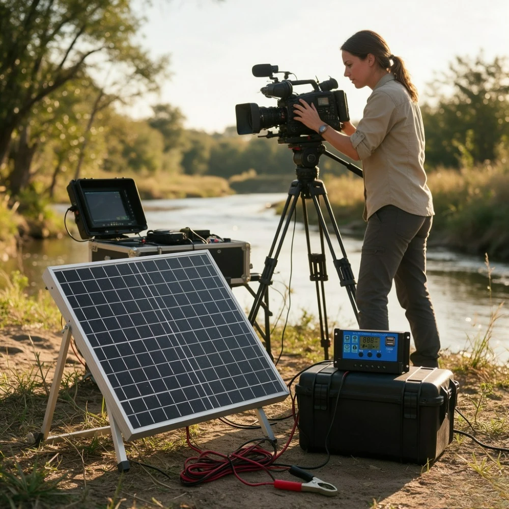 12W Aluminum Frame Monocrystalline Solar Panel 12V Smart Charge Controller Portable Off Grid Solar Generation Kit Camping Hiking