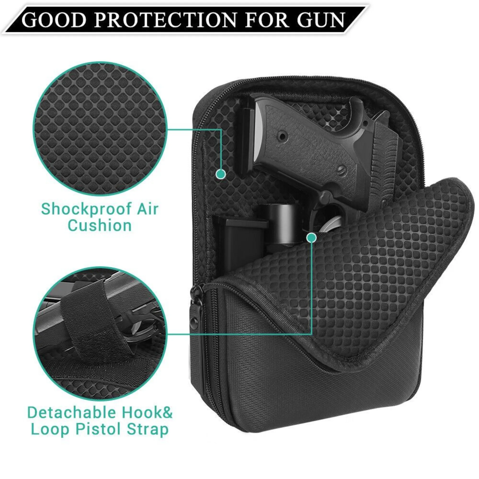 Concealed Carry Gun Pouch Pistol Holster Pack Waist Pocket Bag Belt Loops Black