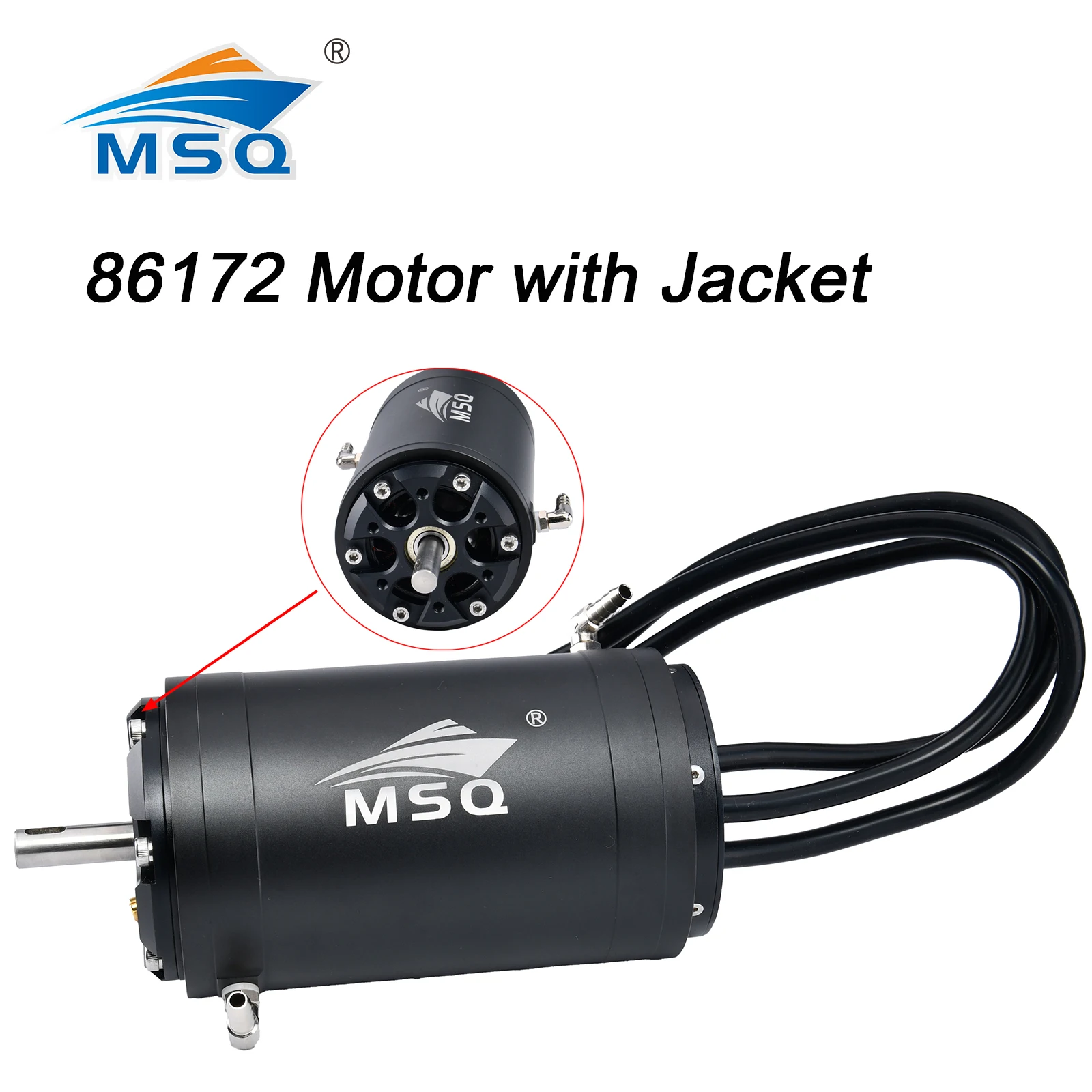 MSQ High Power 10 Poles  86172 Motor 160KV Brushless Motor With Water Cooling jacket For RC Marine Boats Electric Surfboard