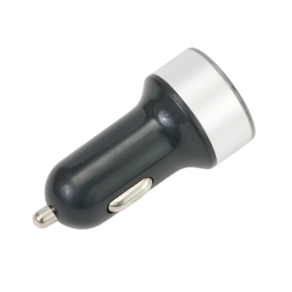 Car Charger Dual USB Port 3.1A 12/24V ABS Multifunctional Quick Charge Accessories Blue Atmosphere Light Quality