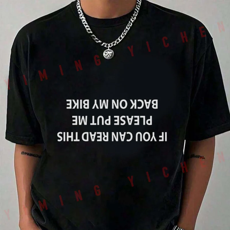 

Read This Upside Down Mens Funny Mountain Road Bike Cycle Motorcycle T-Shirt Short Sleeve Casual Round Neck Summer Top Tees 2026