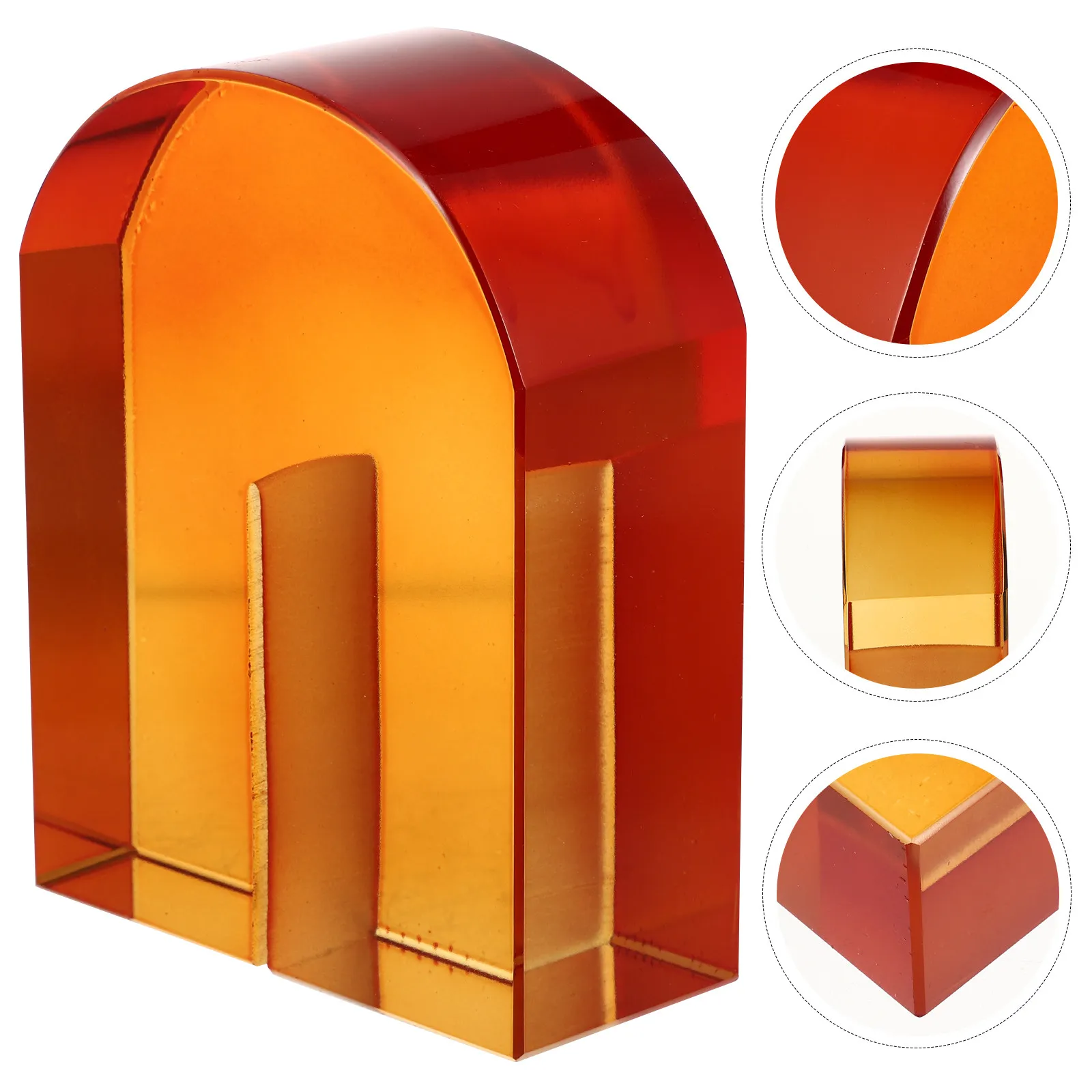 

1 шт. хрустальная подставка для книг, оранжевая, декоративная, для рабочего стола, кабинета, спальни, держатель для хранения книг, демонстрационная подставка