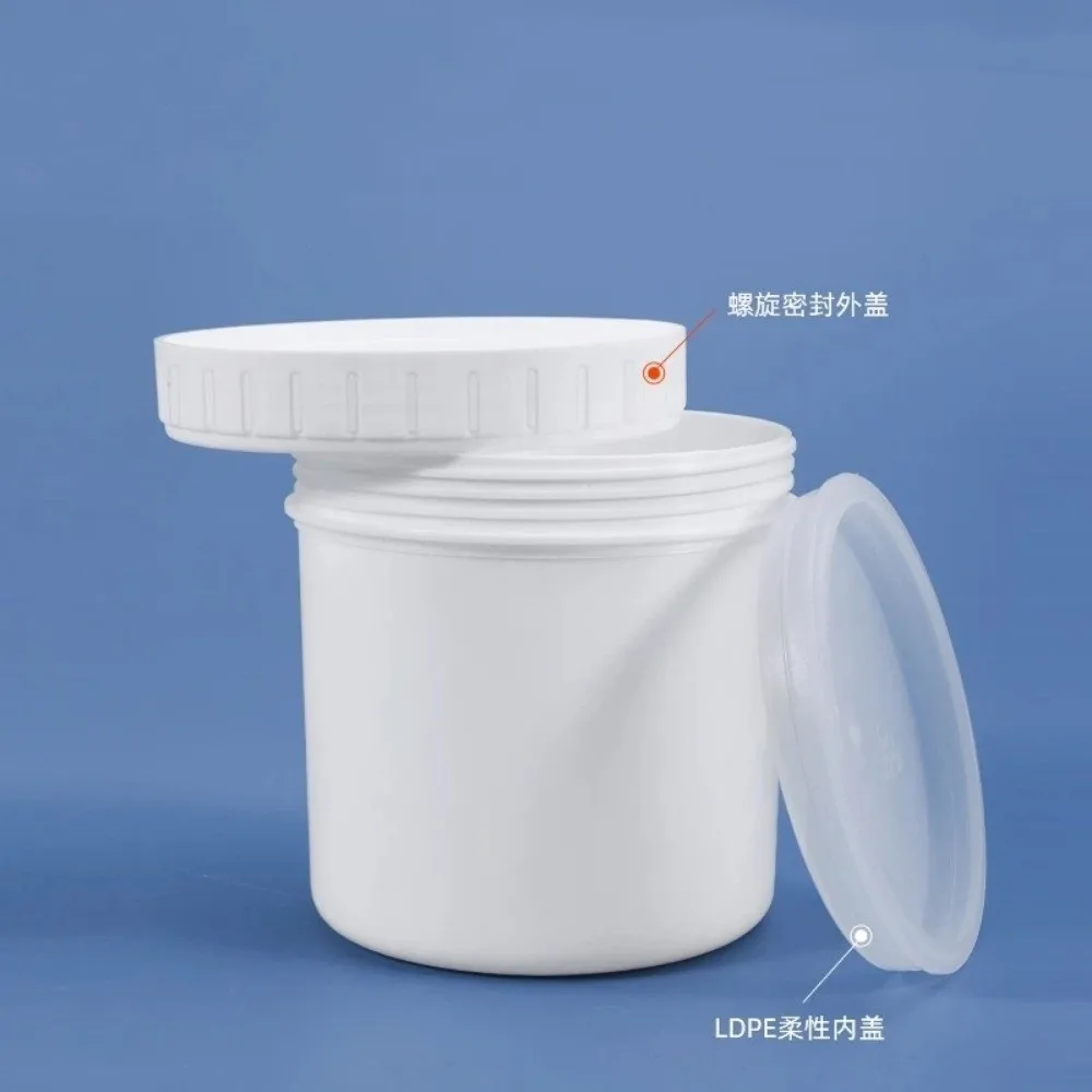 Portable 1000ml Empty Jar Plastic Food Grade Packaging Bottle Airtight Sealing with Cover Storage Container Paint Can