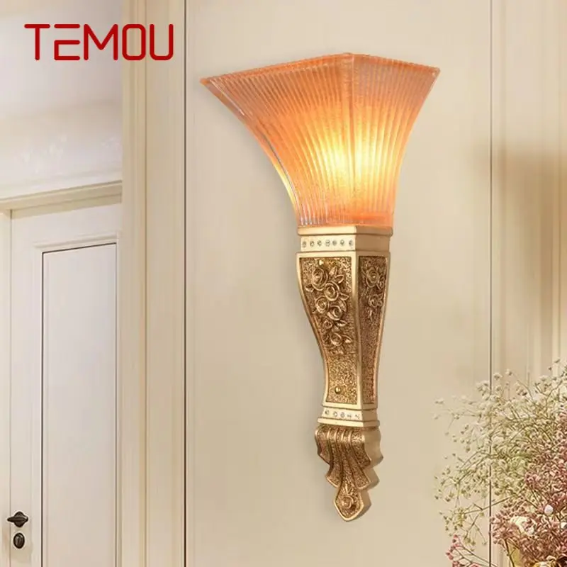 TEMOU Modern Interior Wall Lamp LED Creative Glass Roman Column Sconce Lights for Home Living Room Bedroom Decor