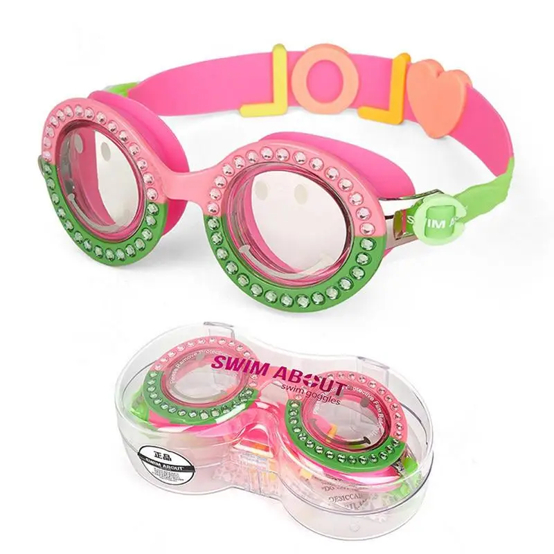 Lunettes de natation imperméables en forme de cœur de dessin animé pour enfants, lunettes d'entraînement de natation pour enfants, cadeaux pour enfants, nouveau