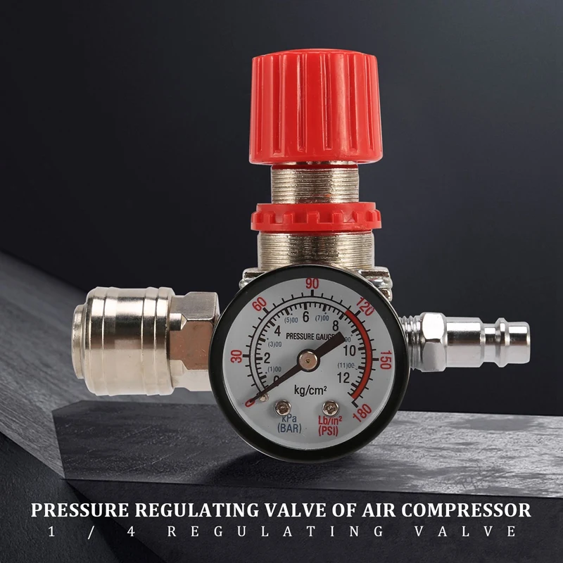 1/4Inch Pressure Regulator Air Compressor Pressure Regulator Reduction Valve 3 Holes Control Valve 12 Bar Connection-A23R - view 3