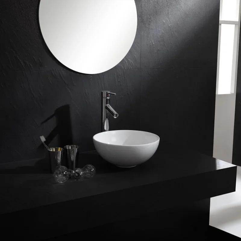 Dining Room Bathroom Sink with Faucet Oval Design Container Sink White Bathroom Container Sink