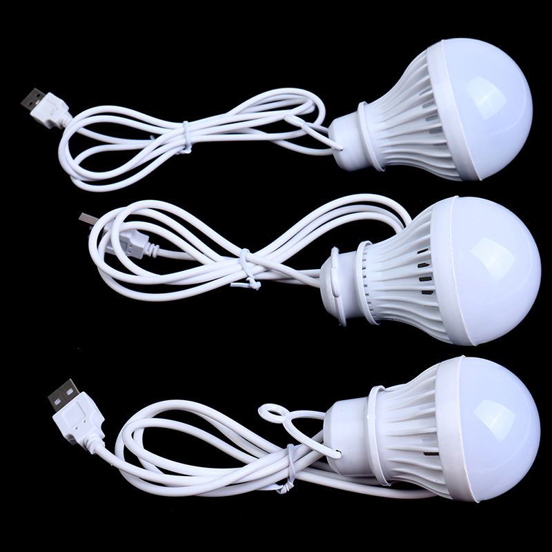  3W/5W/7W Power Portable Lantern Camp Lights USB Bulb Outdoor Camping Tool Low Pressure USB Bulb Light 