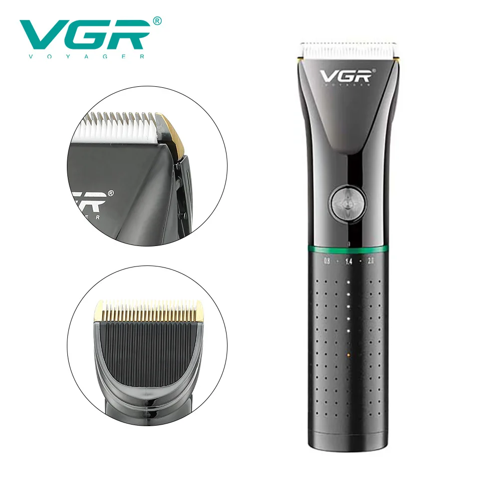 VGR 661 Tóc Chuyên Nghiệp Sạc Chăm Sóc Cá Nhân Gốm Màn Hình Kỹ Thuật Số LCD USB Nam Dao Cạo Tăng Đơ Cắt Tóc-Tông Đơ Cắt Tóc Máy VGR V661