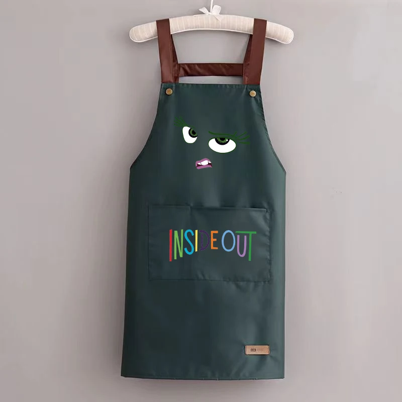 Inside Out 2 Apron for Wimen Men Disney Anime Joy Anger Sadness Expression Pinafore Home Kitchen Antifouling Pinny Adult Gift