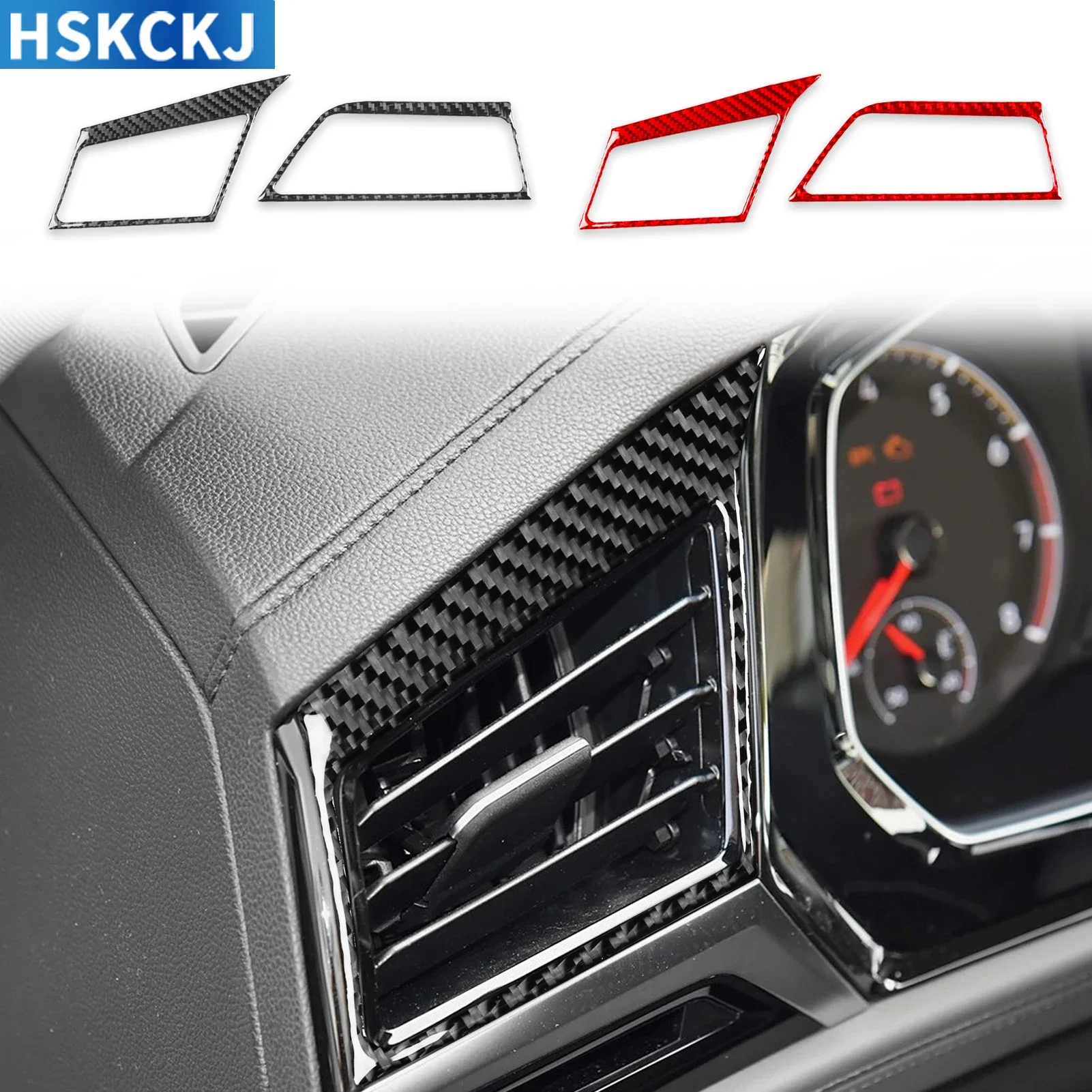 

For Volkswagen VW Sagitar 2019—2023 LHD Real Carbon Fiber All Sides Air Vent Cover Trim Sticker Interior Decal Accessories