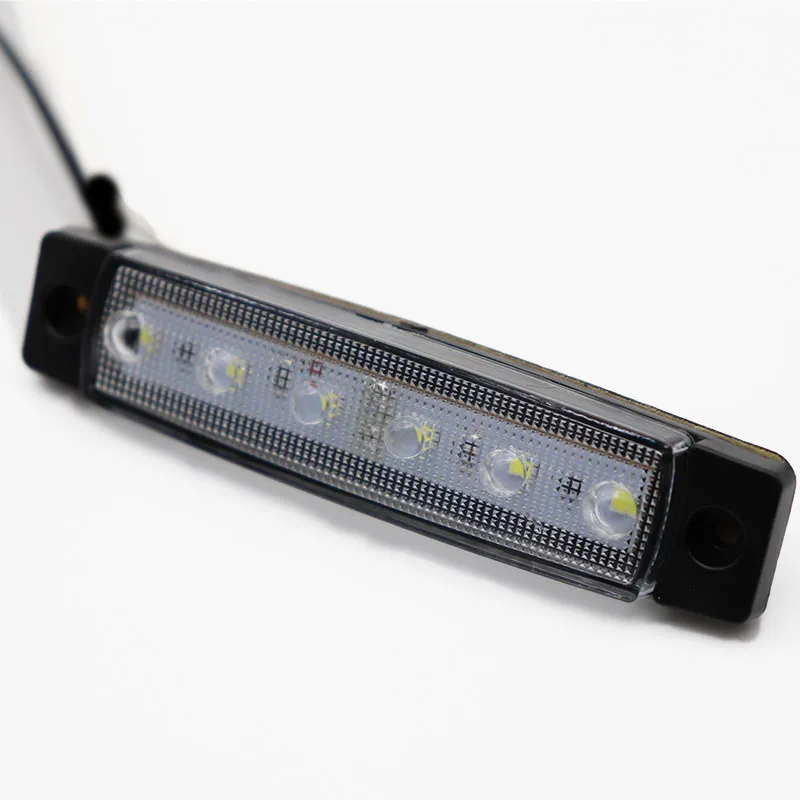 2pcs 12V Car External Lights White 6 SMD LED Auto Car Truck Lorry Side Marker Indicator Trailer Light Tail Rear Side Lamps
