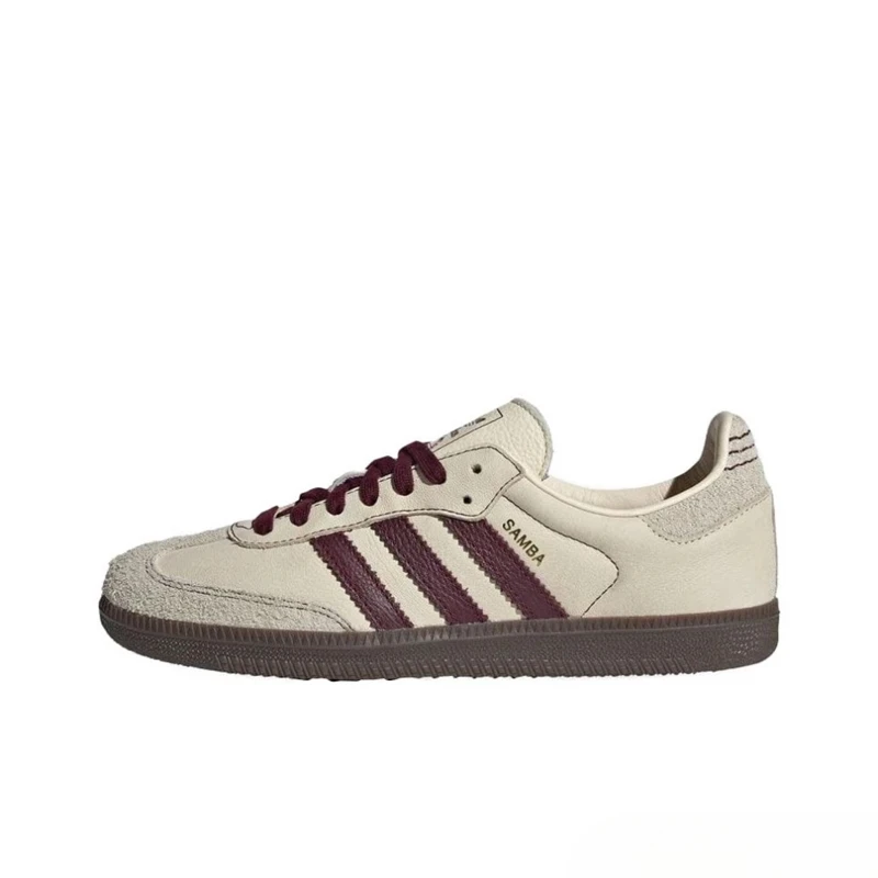 Adidas Originals SAMBA OG Fashion Comfortable Men's and Women's Low-top Sneakers Board Shoes, Anti-slip Wear, Versatile, Beige