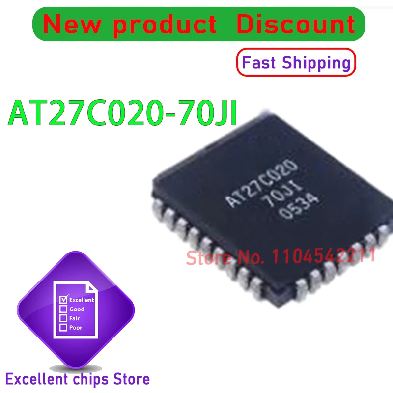 5-10PCS AT27C020-70JI AT27C020-70 AT27C020 27C020-70JI 27C020 PLCC-32 New and Original Chip IC