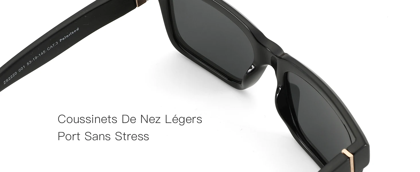 ZENOTTIC Modische rechteckige Sonnenbrille für Herren und Damen, polarisiert, UV400-Schutz, klassische, trendige Sonnenbrille zum Fahren – Detail 10
