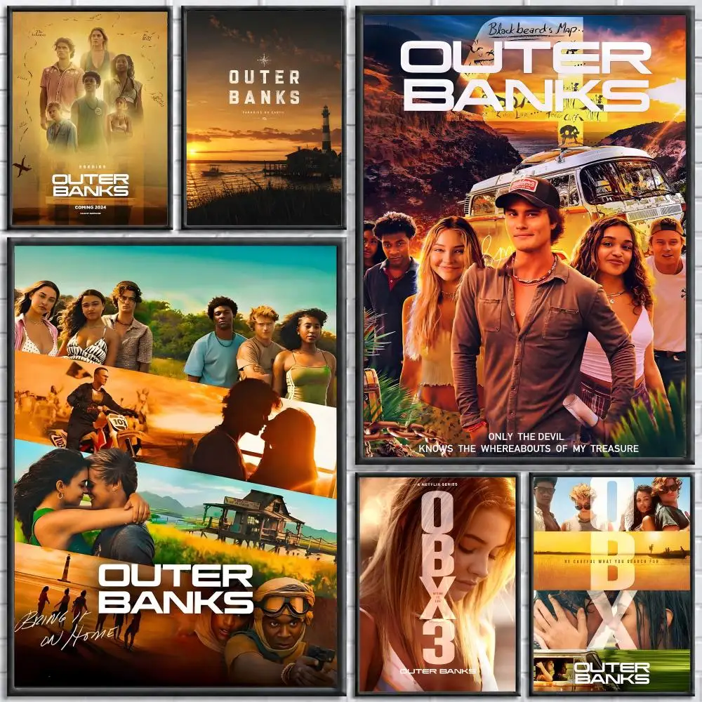TV Series Outer Banks Poster Self-adhesive Art Waterproof Paper Sticker Coffee House Bar Room Wall Decor
