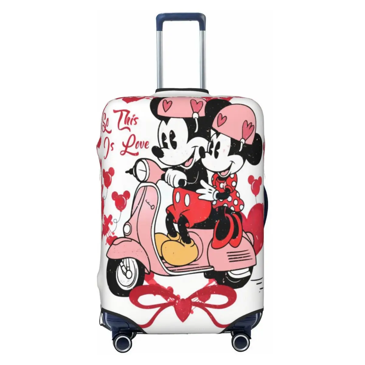 

Love Mickey Minnie Mouse Travel Luggage Cover Dust Proof Cartoon Suitcase Cover Protector Fit 18-32 Inch