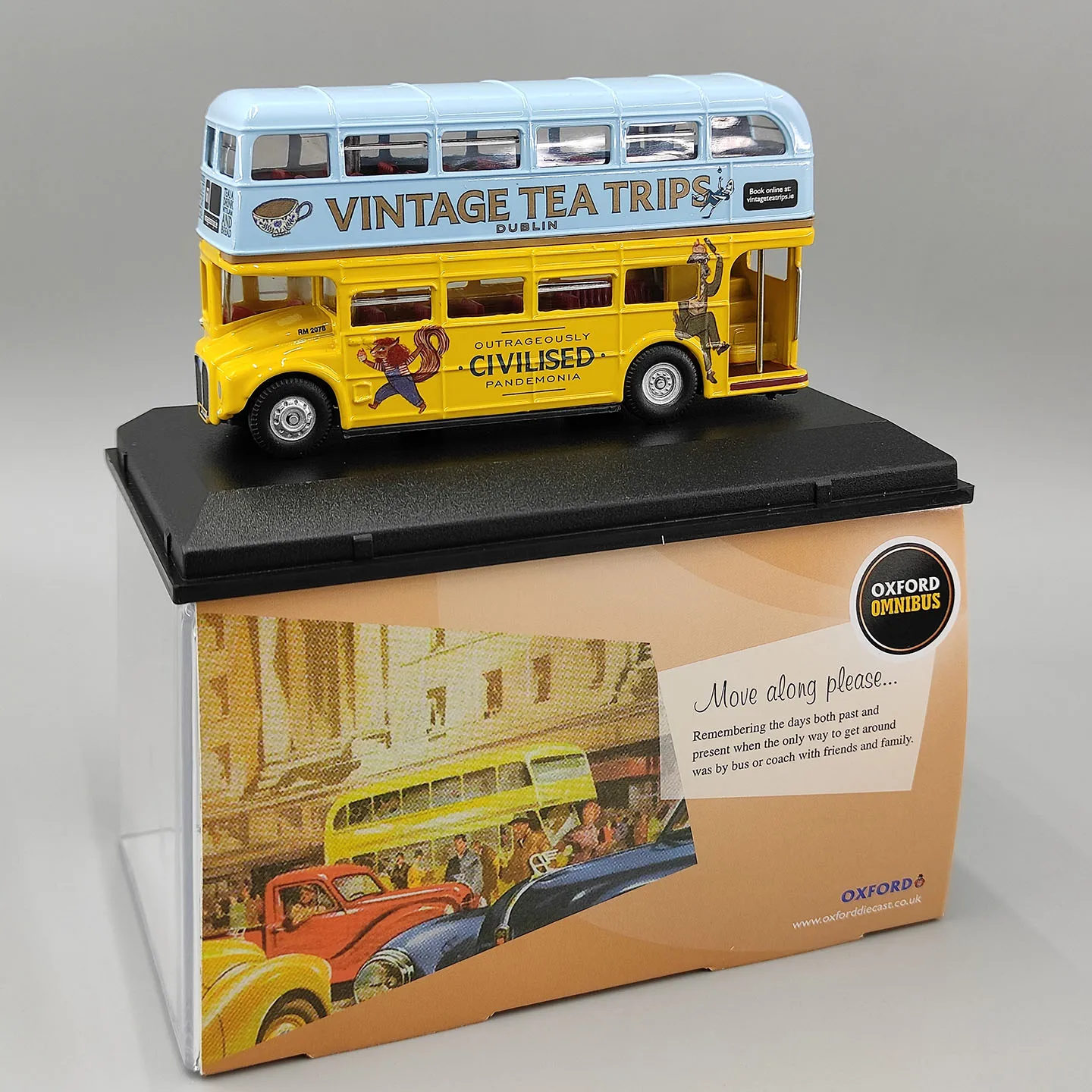 Diecast OXFORD 1:76 Scale Vintage Tea Tours Double-decker Bus Alloy Car Model