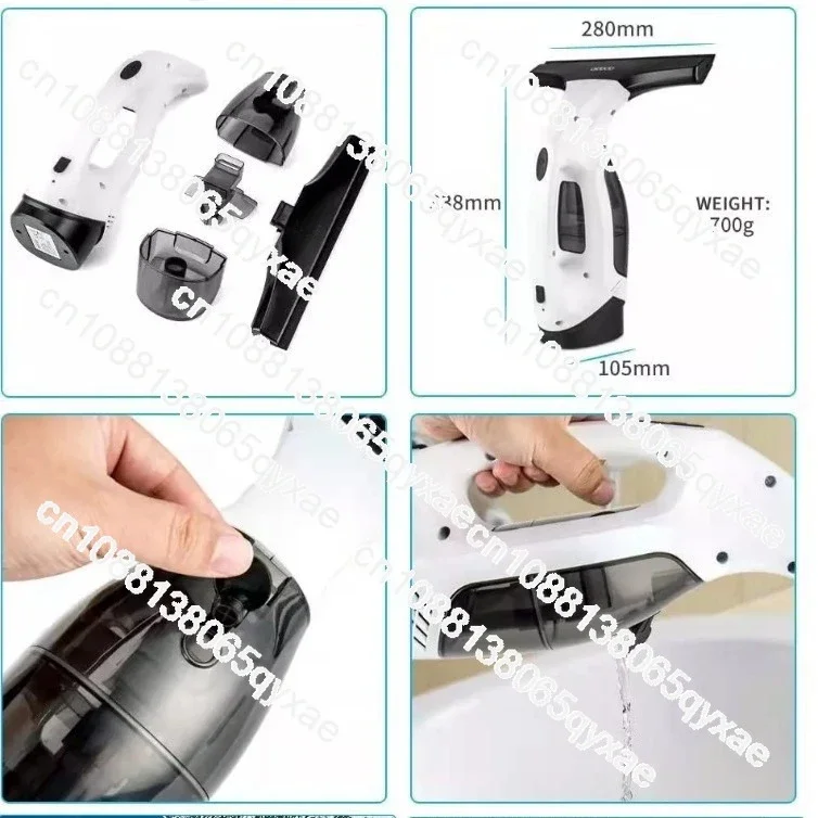 Hot Selling 20W White Cordless Rechargeable Automatic Portable Glass Cleaner Window Cleaner with 2200mA