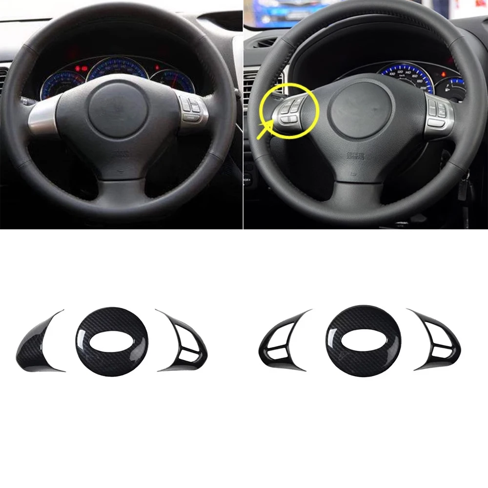 

3 шт. для Subaru Forester 2008-2012 автомобильный руль, кнопка, декоративная крышка, отделка, наклейки из АБС-пластика, аксессуары для стайлинга