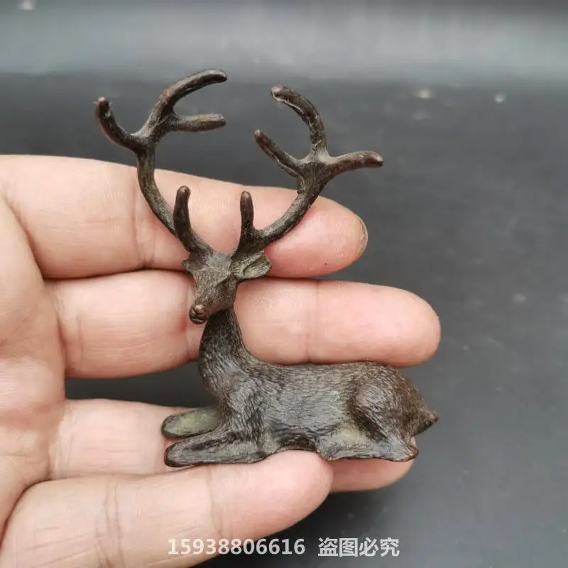 Alloy imitation pure copper reindeer table knick-knacks vintage coated copper shell