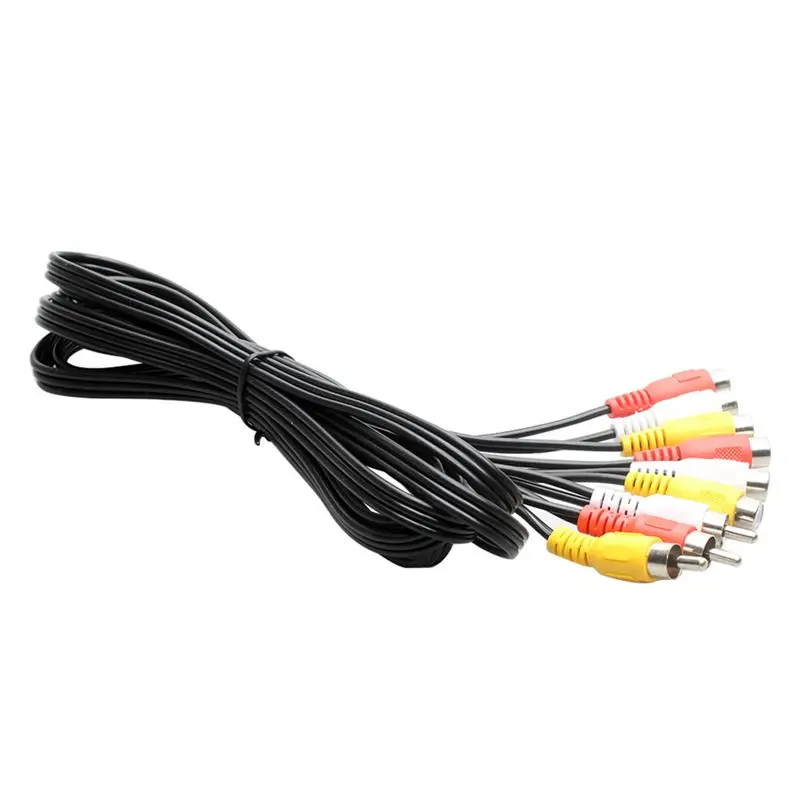 NEW! Audio Video AV Adapter Cable for TV DVD Player Video Splitter HD-TV RCA Cable 3 RCA to 6 RCA Male Female Plug Splitter