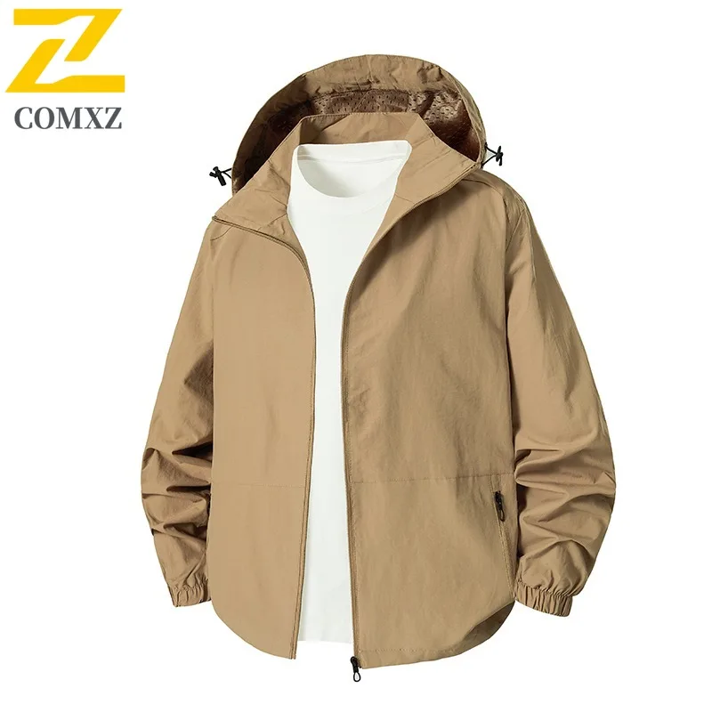

COMXZ Leisure Jacket New Fashion Detachable Hood Outdoor Adventure Lightweight Coat Camping Scratch Resistant Autumn Clothing