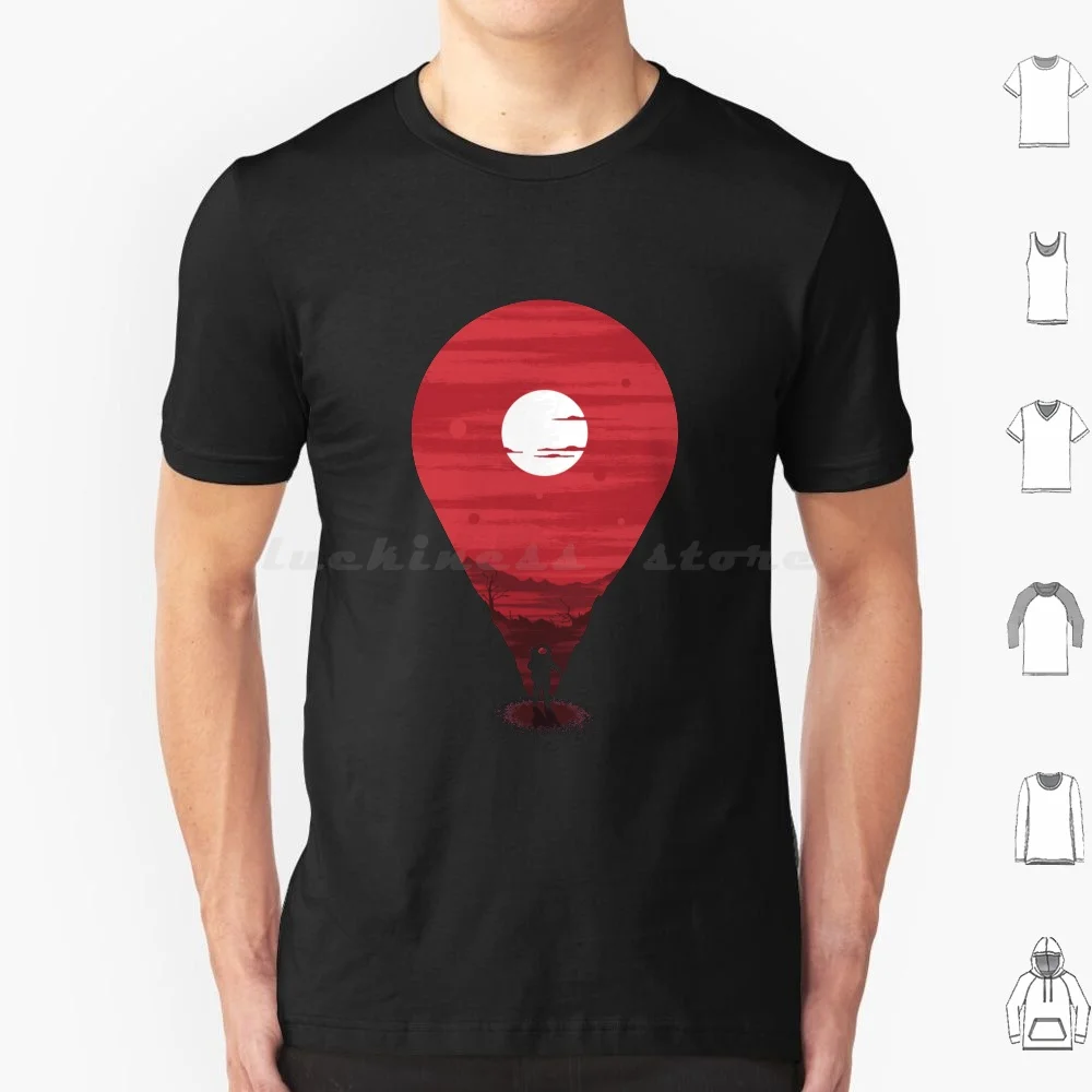 Camiseta encontrada y localizada de algodón para hombres y mujeres, estampado artesanal, galaxia espacial, astronauta, intergaláctico, planeta rojo, viaje