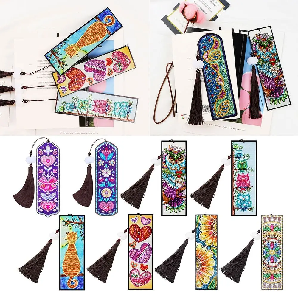 5D DIY Diamond Painting Tassel Bookmark Special Shaped Diamond Embroidery Book Mark Art Crafts Kits Handmade Gifts