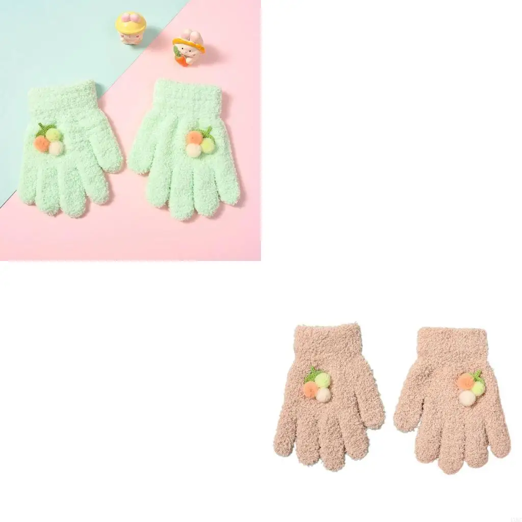 

Crochet Winter Warm Gloves Knitted Full Finger Cartoon Mittens for Baby Toddlers 4XBC