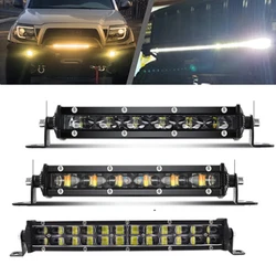Auxiliary waterproof bar lights White Yellow 4x4 off road led bar slim 6D lens Off Road Work Lamp Truck Front bumper grille spot