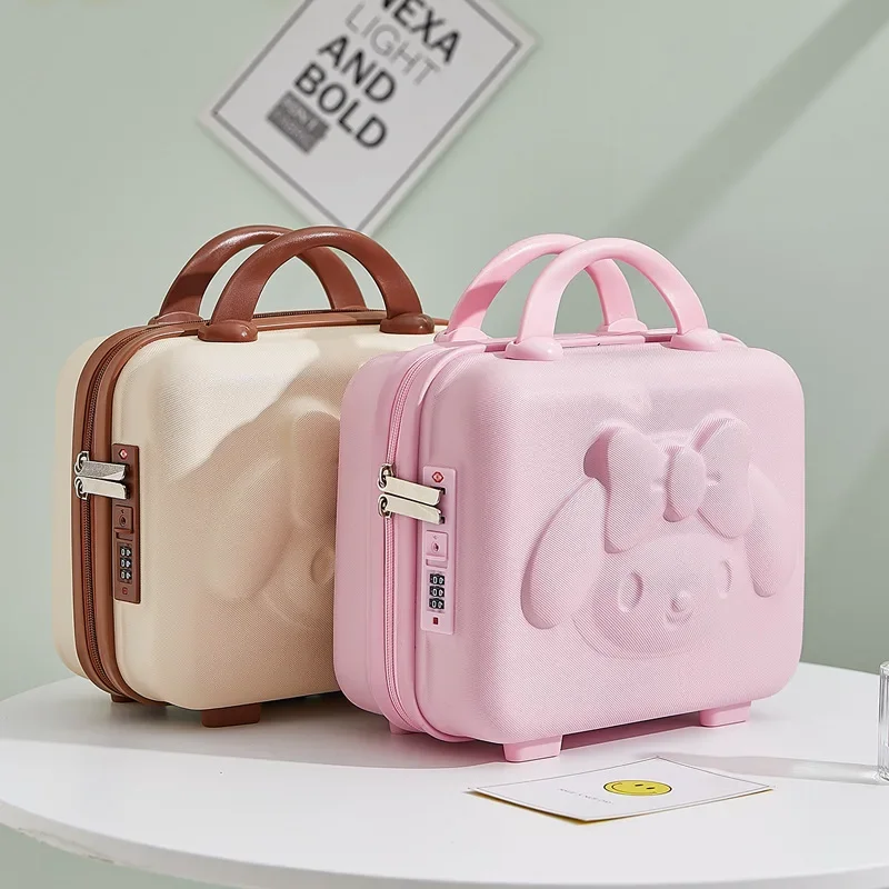 Kawaii My Melody Cartoon Hand Luggage 16/14 Inch Mini Anti-drop Fashion Cosmetic Clothing Storage Box Kawaii Travel Suitcases